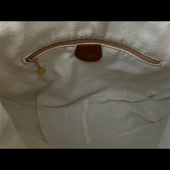 Gucci 2 Way Bag 2 optional handles , bamboo handle, interior clean Vintage 1988 - Picture 12 of 16